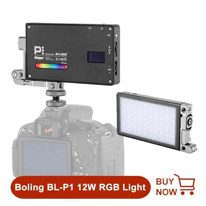 Boling-カメラ用LEDビデオライト,BL-P1ポイント,写真照明,調整可能なRGB,スタジオライトdslr,vlog用