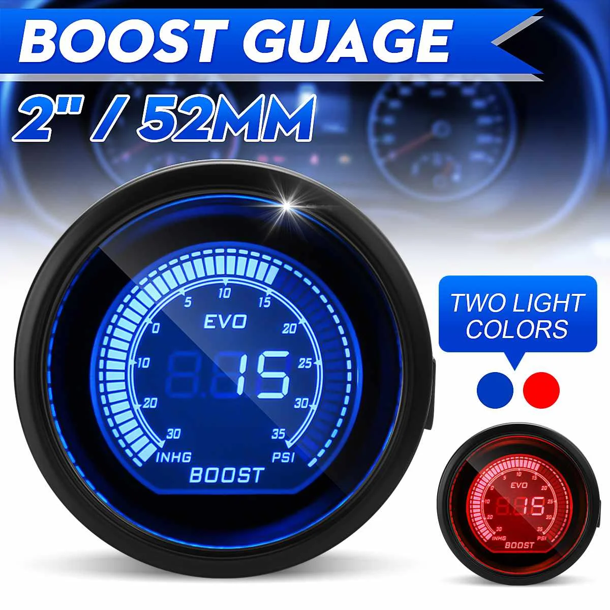 UniversalCarTurboBoostMeterVacuumGaugePSIREDBLUELEDDisplay2