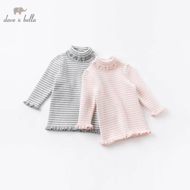 

DB15863 dave bella winter baby girls Christmas striped knitted sweater kids fashion toddler boutique tops