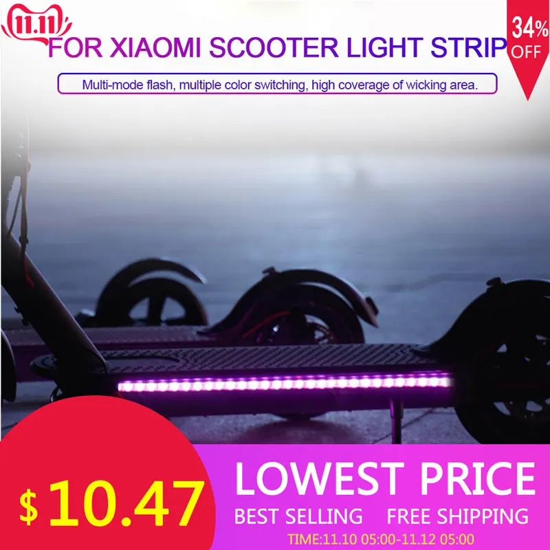 Vente Lampe de barre de lampe de poche de bande de LED pliable pour Xiaomi Mijia M365 Scooter électrique planche à roulettes nuit cyclisme lumière décorative de sécurité