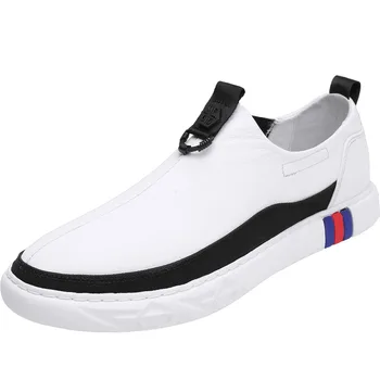 

Luxury Brand Men Shoe Genuine Leather Loafers Fashion Slip on Casual Sneakers Breathable Men Flats Black White Zapatos De Hombre