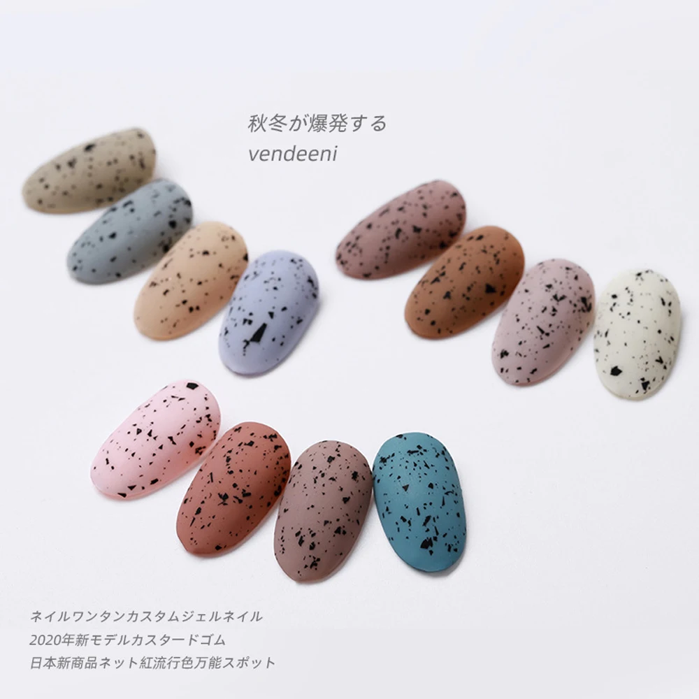 VDN 15ml 달걀 껍질 젤 매니큐어 메추라기 달걀 효과 UV 네일 젤 광택 특수 블랙 소재 클리어 젤 래커 모든 색상베이스