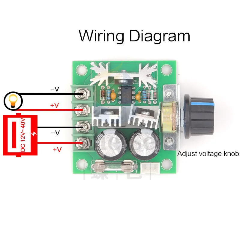 Адаптер DC12V 40V 10A однофазный регулятор скорости двигателя Переключатель