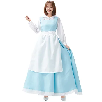

Fairy Tale Beauty and the Beast Stage Costume Performance Princess Dress Long Maid Dress Halloween cosplay costume Women's Dress