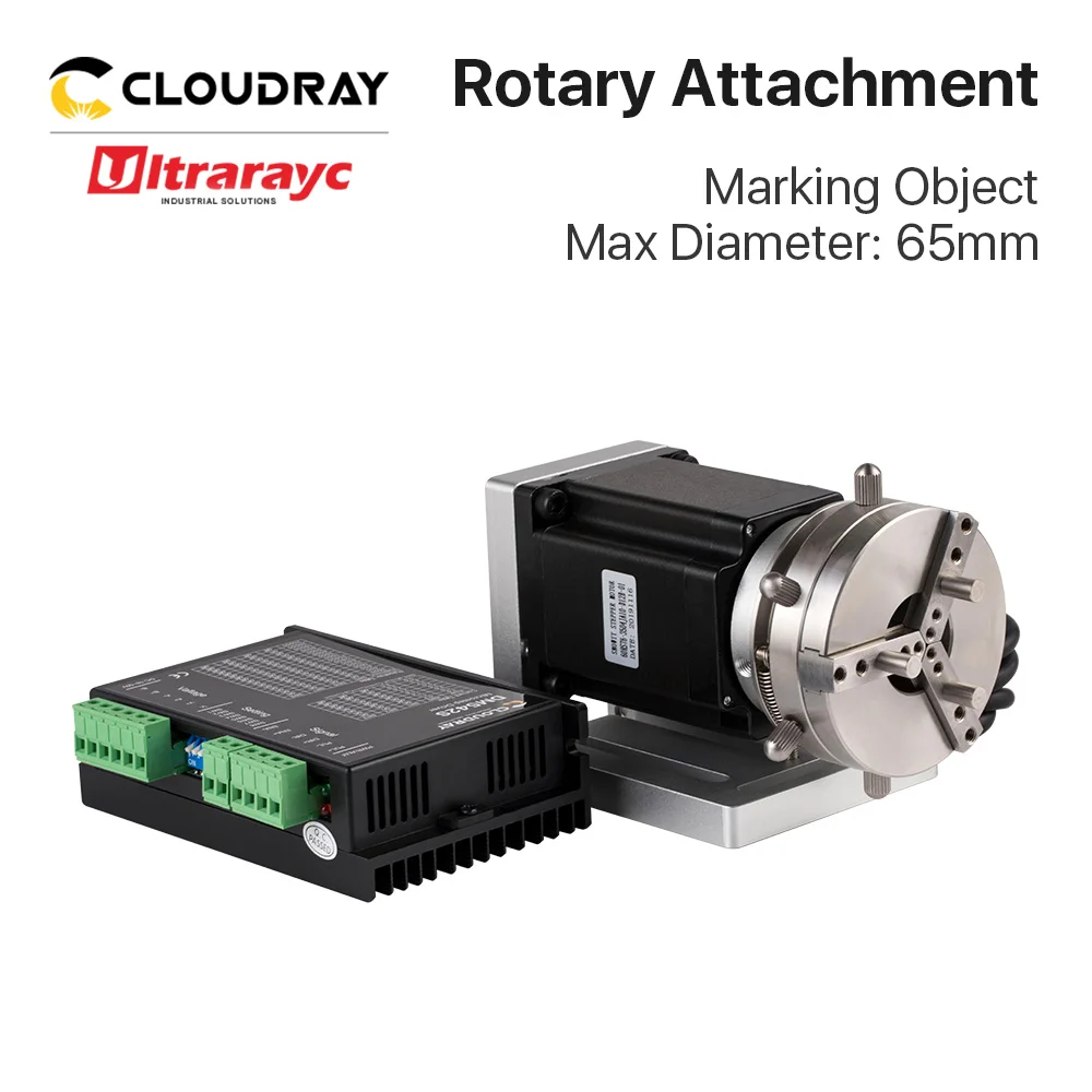 Ultrarayc Rotary Device Diameter 69mm Rotary Expansion Axis + Driver for Fiber Laser Marking Machine & Co2 Engraving Machine