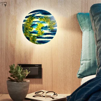 

Nordic Colorful Texture Lampshade Modern Led Sconce Wall Lights Starlight Lamp Design Living Room Dining Room Stairs Decor Salon