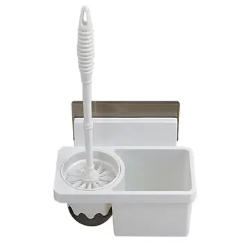 

Wall-mounted Toilet Brush Free of punch Set with Base Toilet Bathroom Brush for Toilet WC Accessories