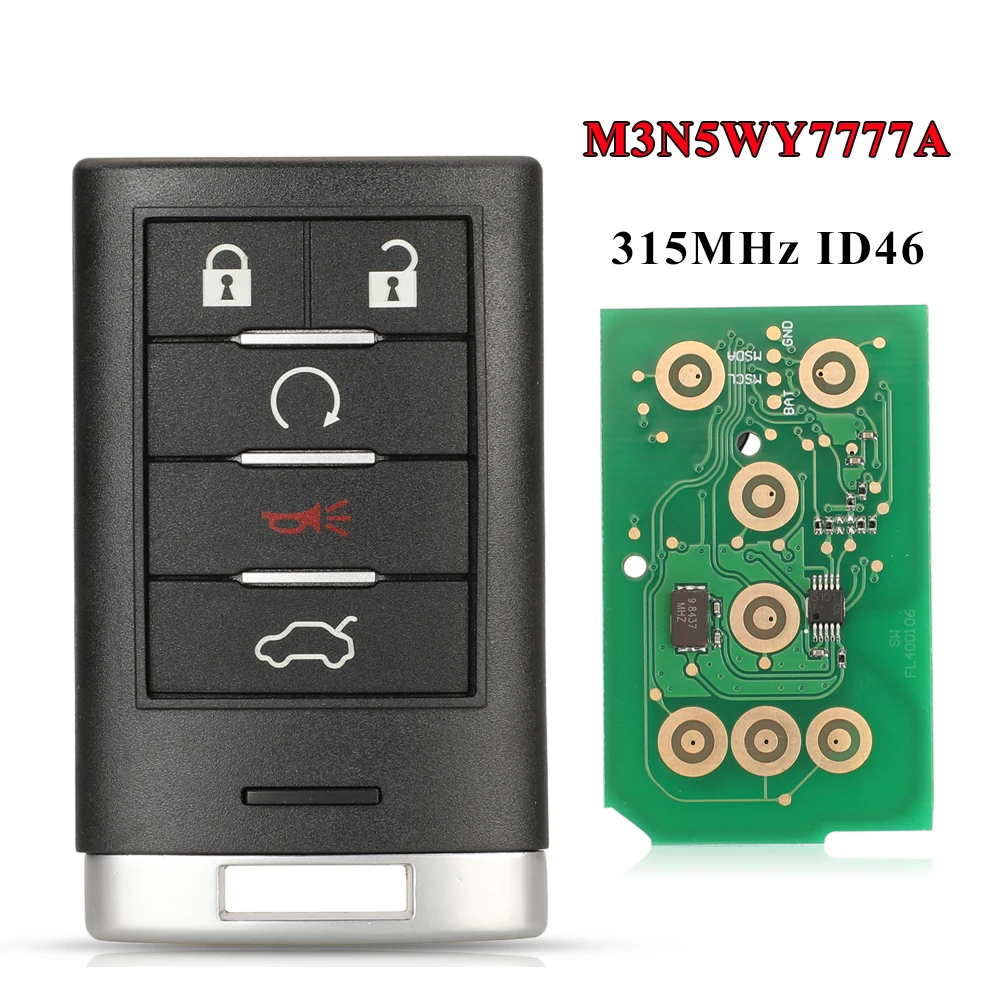 Chiave/Telecomando Per Cadillac Cts 2008-2015 Sts 2008-2011 Sls - 315mhz Id46 Fob Smart 5 Pulsanti Cadillac - H148afb83a31b49c88d93f5141b004b5dJ