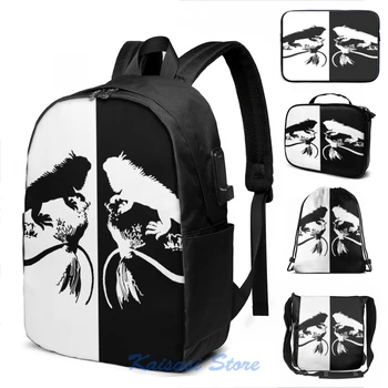 

Funny Graphic print Iguana(2) USB Charge Backpack men School bags Women bag Travel laptop bag