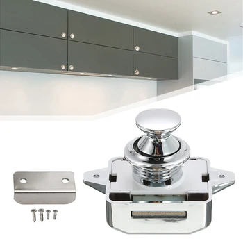オンライン 1セットユニバーサルキャンピングカー車プッシュロックミニハードウェア引き出しラッチrvキャラバンボート食器棚ドアノブホームボタンロック