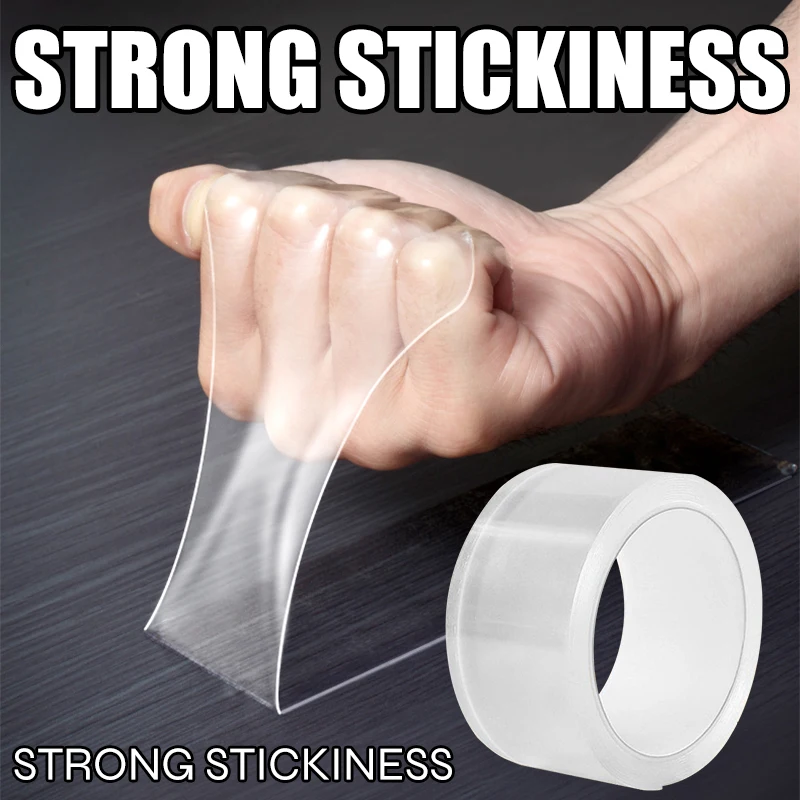 

1/3/5M Reusable Double-Sided Adhesive Nano Traceless Tape Transparent Removable Sticker Washable Adhesive Loop Disks Glue Gadget
