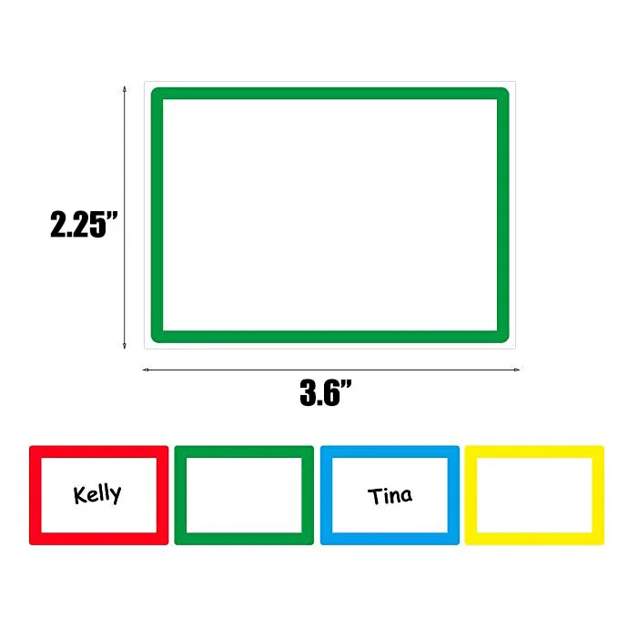 Name Labels 300 Pcs Colorful Red Yellow Blue Green Plain Name Label Stickers For School Teacher Company Stationery Sticker Assorted Stickers Aliexpress