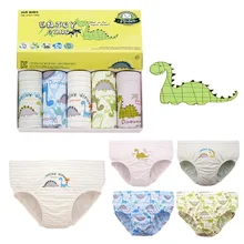5 Pcs/Lot Kids Underwear Boys Organic Cotton Panties For Toddler Boy Cartoon dinosaurs Briefs Children Teenage Underpants