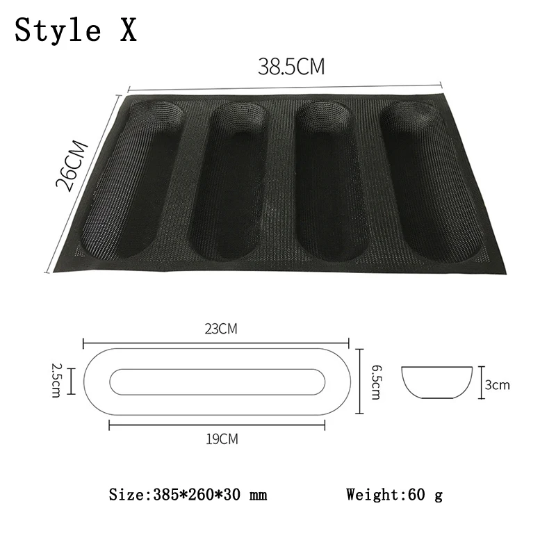 Meibum овальная форма для выпечки хлеба с антипригарным покрытием различные багет длинная буханка Eclair пицца хот-дог пористая стекловолокно силиконовая форма - Цвет: Style X