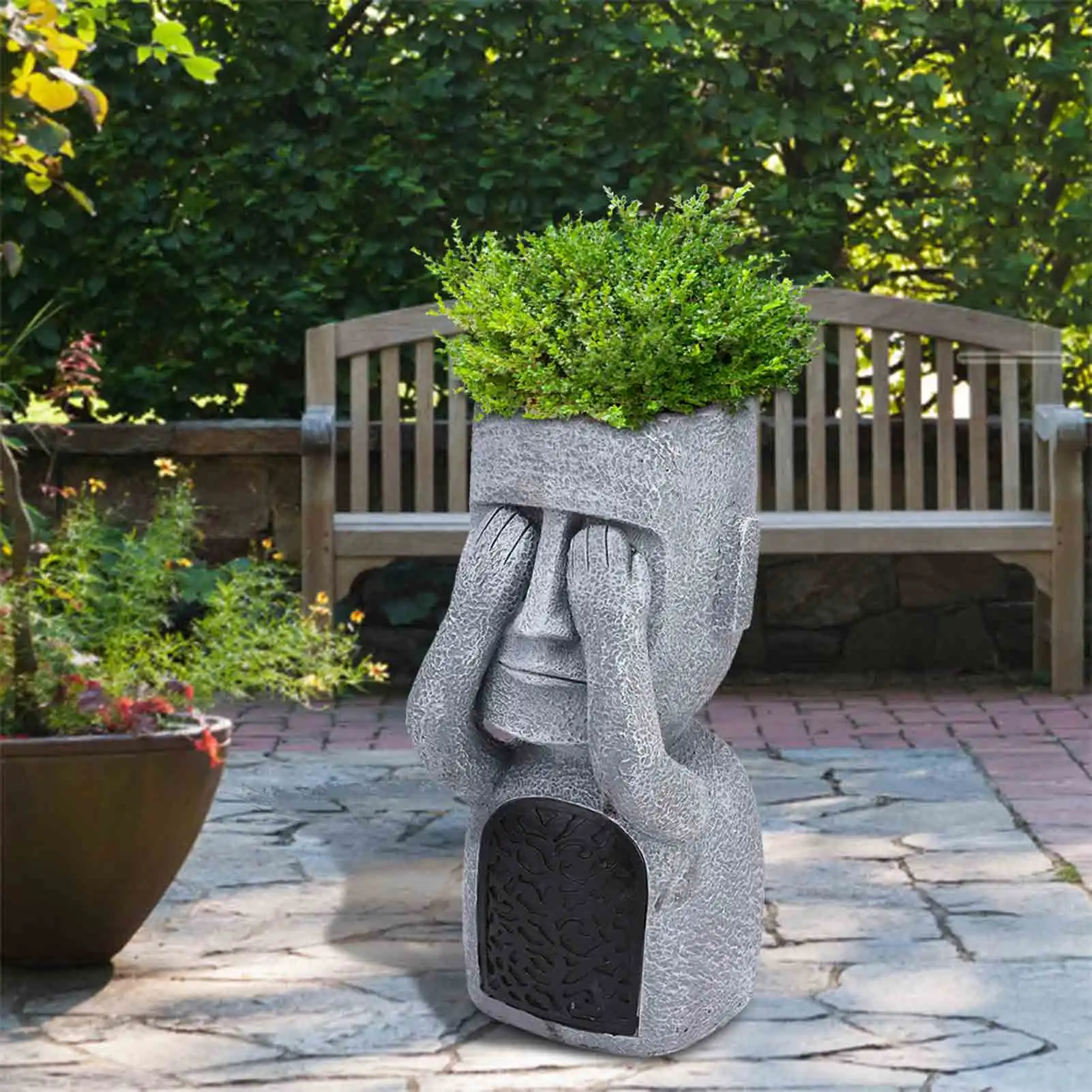 Statues de pâques créatives en résine, voir entendre parler sans mal, jardin,  Sculpture, décoration extérieure, statue jardin,jardin decoration  exterieure - AliExpress