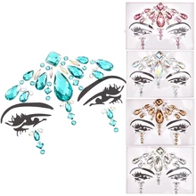 3D Glitter Face Jewels Sticker Temporary Tattoo Party Face Makeup Tools Rhinestones Flash Tattoo Acrylic Stickers Fake Diamond