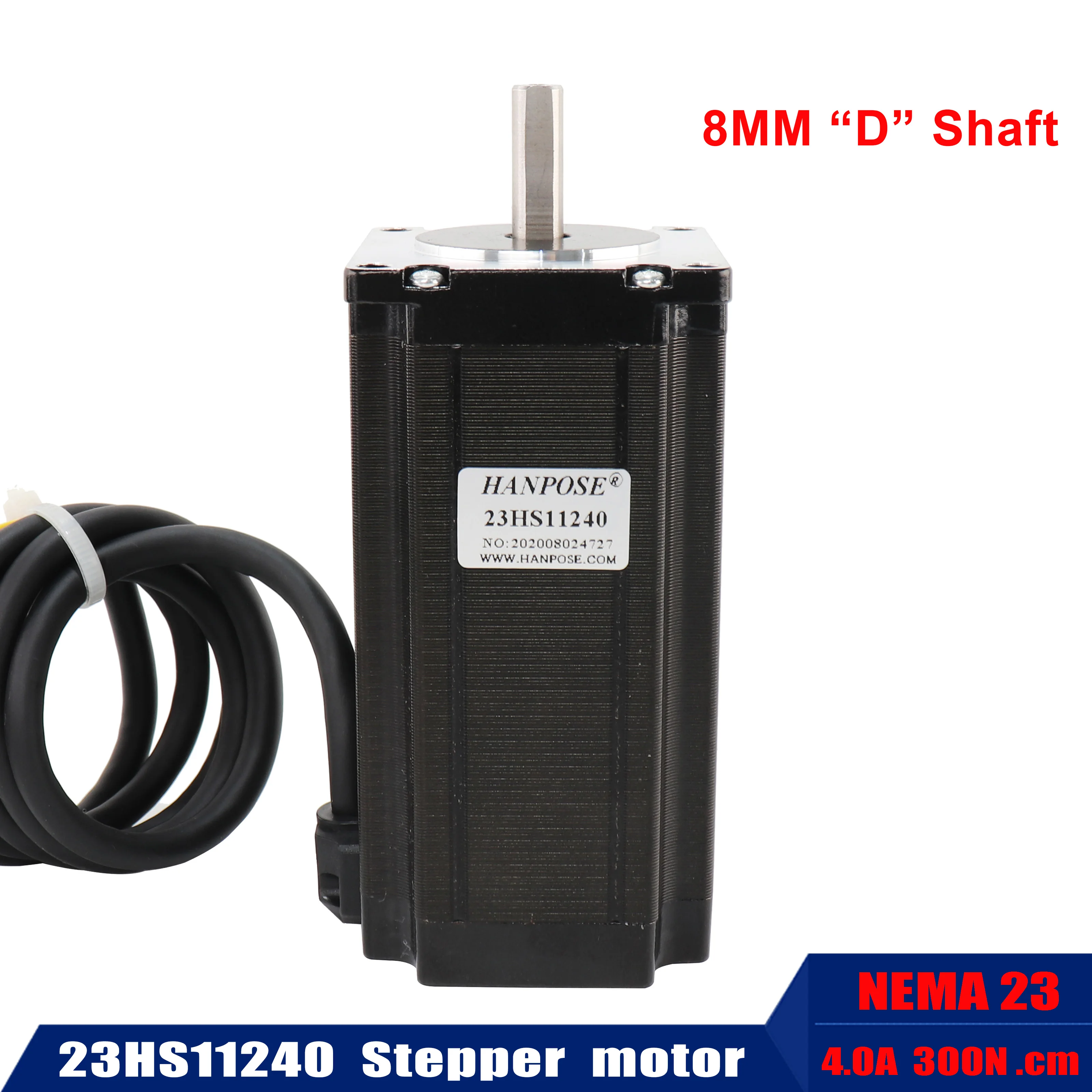 Шаговый двигатель NEMA23 23HS11240 112 мм а 4 провода Н. См черный для фрезерного станка с
