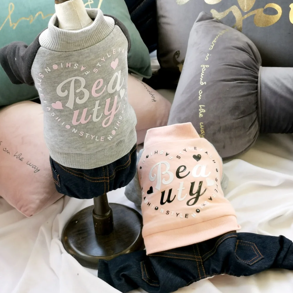 Autumn Dog Jumpsuit Beauty Fashion Overalls for Dogs Denim Pants Dog Clothes XS S M L XL 2XL