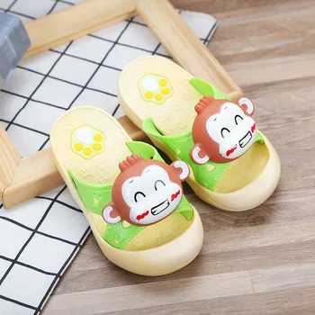 

Boys Girls Slippers Summer Around The Toe Children's Sandals 3D Cartoon Monkey School Girls Beach Slippers Kids Shoes Sandal