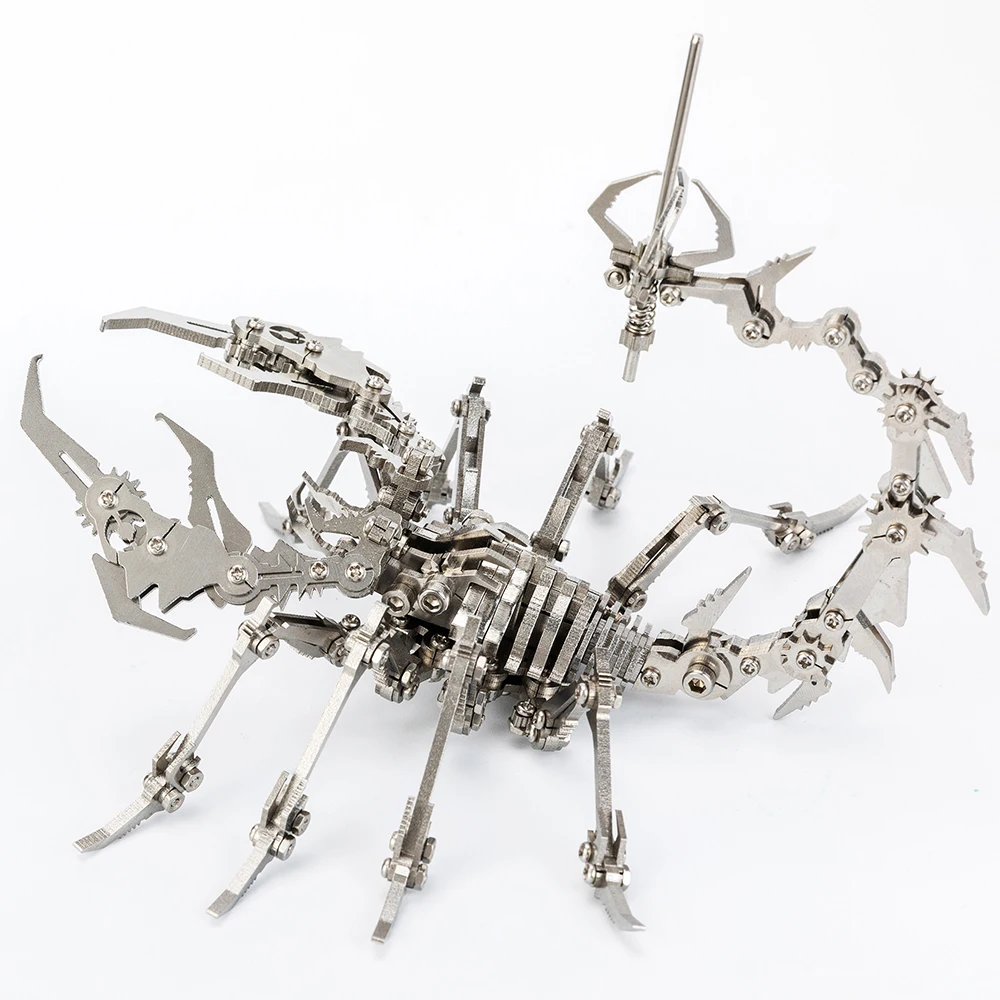 Ceny Robot owad skorpion 3D stalowe metalowe wykończone DIY wspólne mobilność miniaturowy model zestawy Puzzle zabawki chłopiec łączenie Hobby Building