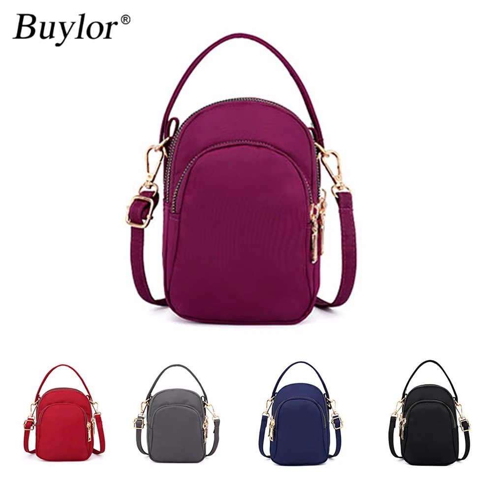 

Buylor Girl Mini Crossbody Cell Phone Shoulder Bag Female Fashion Lightweight Nylon Messenger Bag Waterproof Wallet Ladies Purse