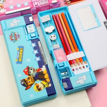 

Genuine paw patrol figure model puppy patrol action figure model stationery box pencil case kids school supplies Halloween gift