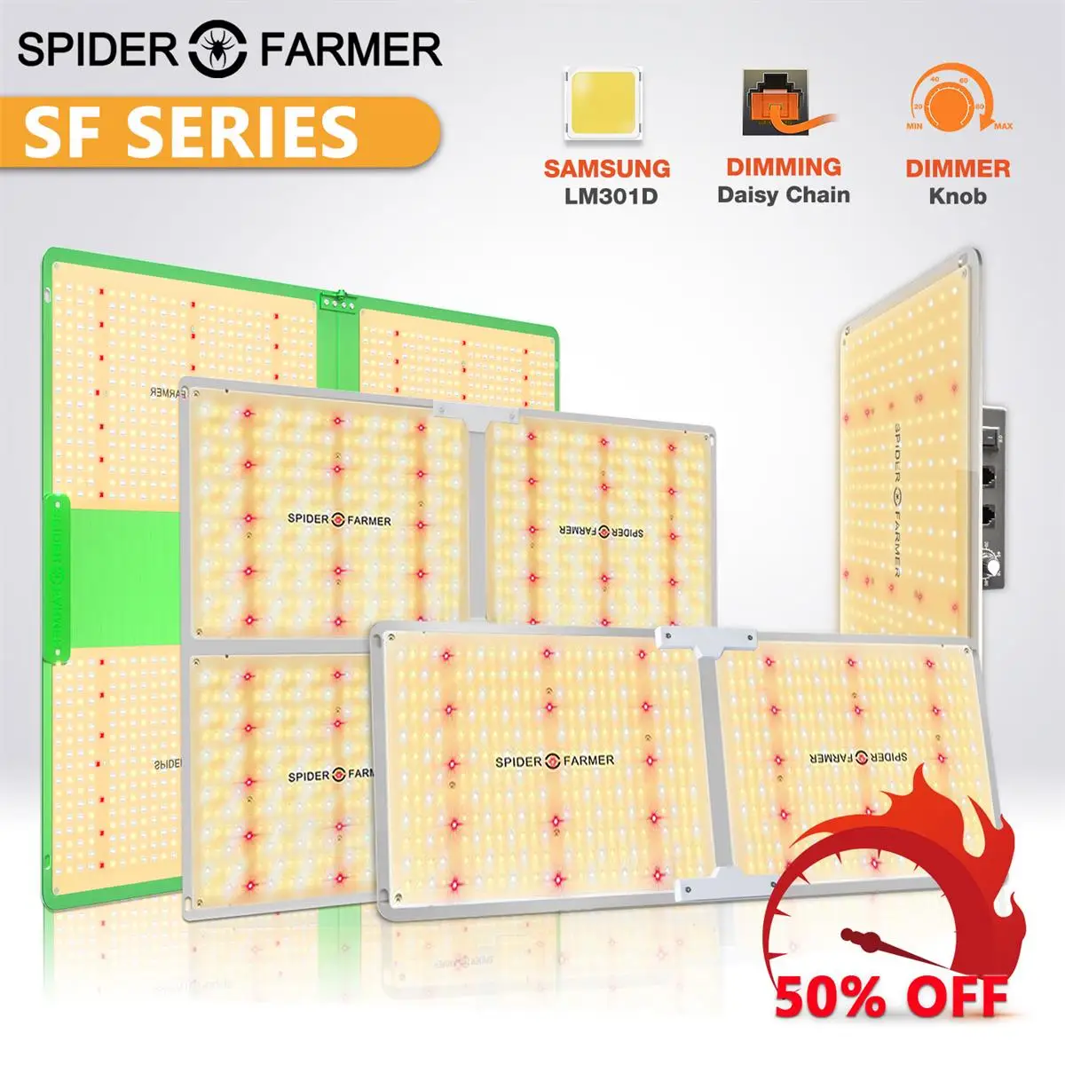 Spider Farmer SF 1000W 2000W 4000W Samsung Led LM301D 0DB Noise Full Spectrum Grow Light Dimmable Phytolamp For Indoor Plants