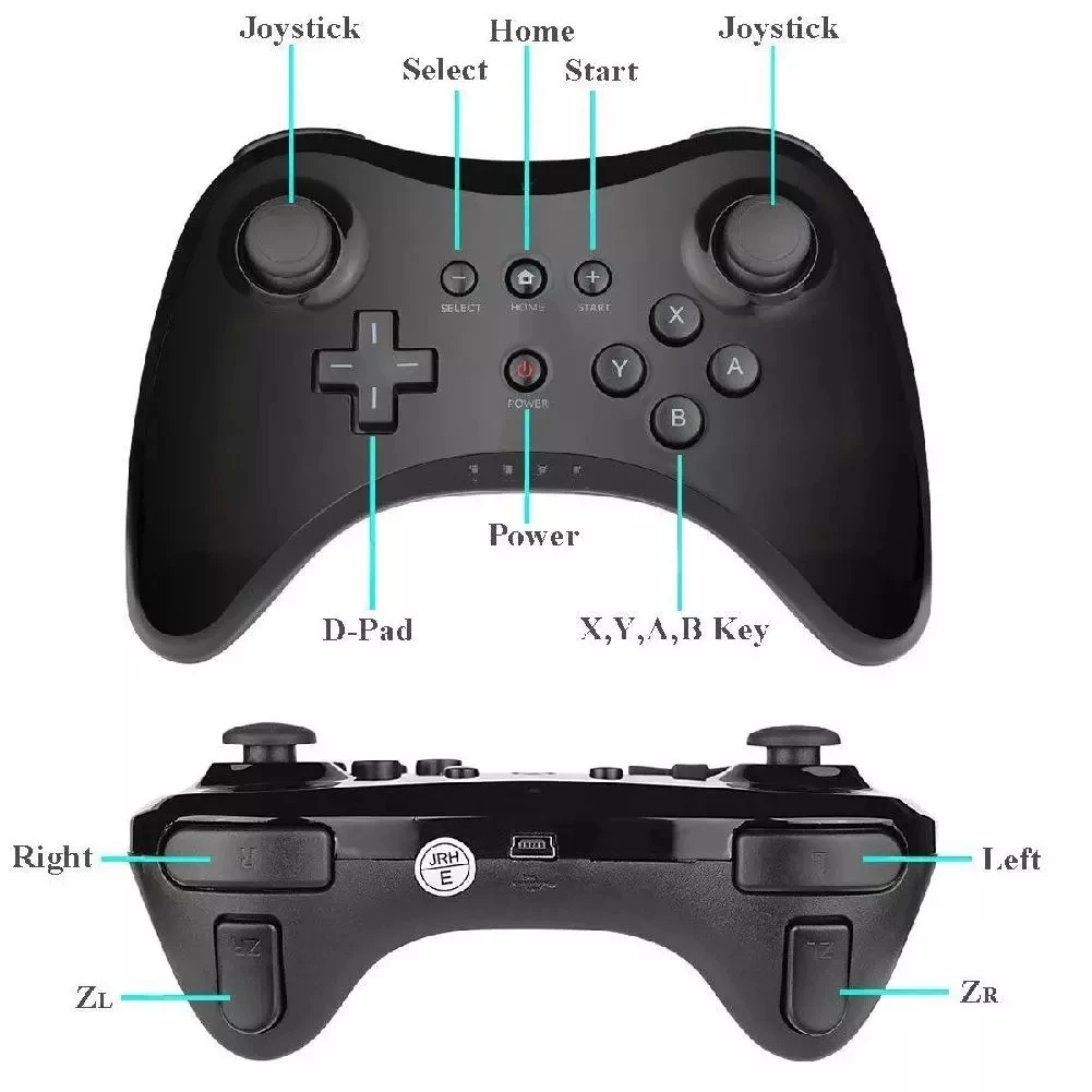 2pcs Wireless Gamepad For Wii U Pro Controller With Usb Charging Cable For Wii U Joystick Joypad Gamepads Aliexpress