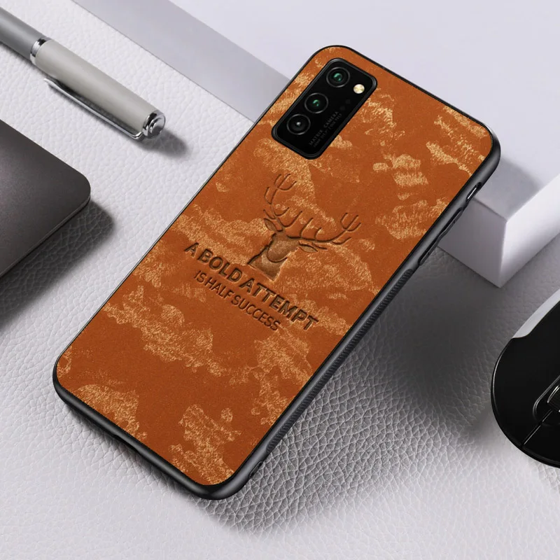Honor 9C 9S 30 Pro X10 5G Case Shockproof Fabric Deer Cloth Covers For Huawei Y5P Y7P Y8P AQM-LX1 Cases Hard PC+TPU Coque