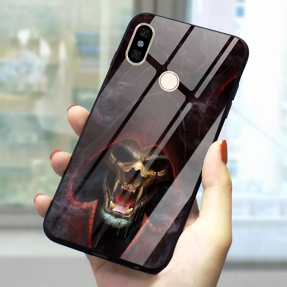 

Slim Grim Reaper Skull Skeleton Phone Case for Xiaomi Redmi 6A Cover Redmi 4X Note 7 Pro 5 6Mi A1 A2 8 Lite 9 F1 Tempered Glass