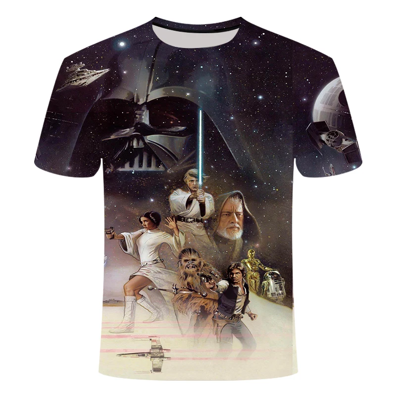 

3D T-shirt 2020Mannen T-shirt Star Wars Droids R2-D2 C-3PO Avonturen Star Wars Trilogy T-shirt 80s Movie Fans tee Robot Tops
