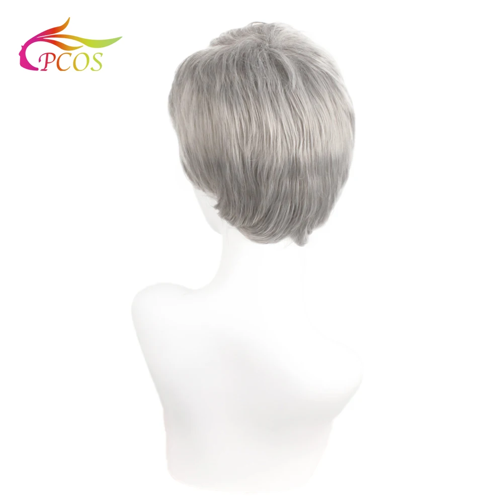 Short Synthetic Brown or Silver Hair Wigs for Sexy Black or White Women Two Color Available Short Synthetic Brown or Silver Hair Wigs for Sexy Black or White Women Two Color Available