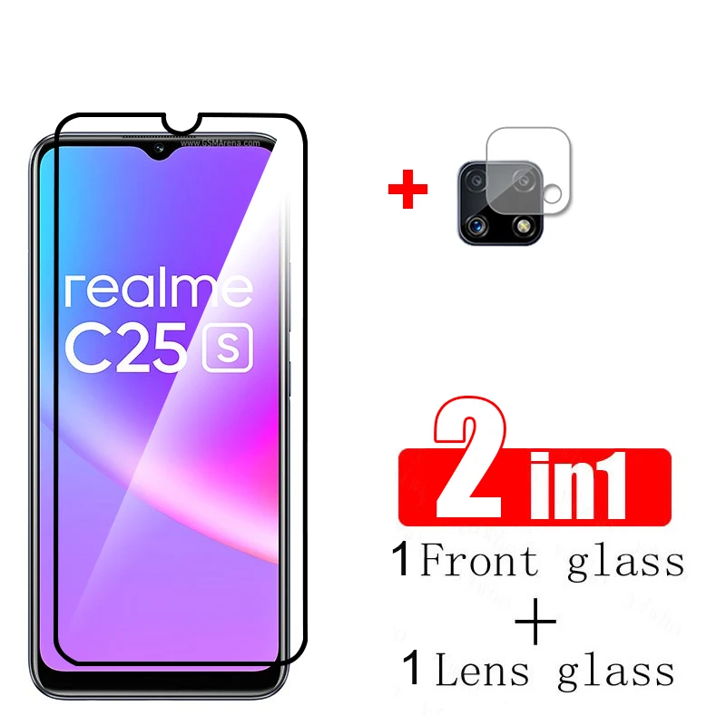 2 в 1 для Realme C25s стекло для Realme C25s закаленное стекло Защита для экрана пленка для объектива камеры для Realmi C25 C21 C11 C21Y C25Y