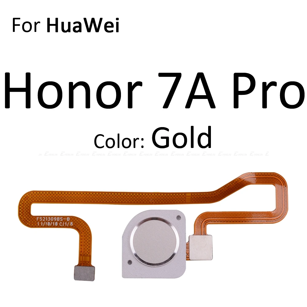 Сканер отпечатков пальцев разъем для Huawei Honor Play 7X 7C 7A Pro Сенсорный сенсор ID Главная Кнопка возврата ключ подключения гибкий кабель - Цвет: For Honor7A Pro Gold