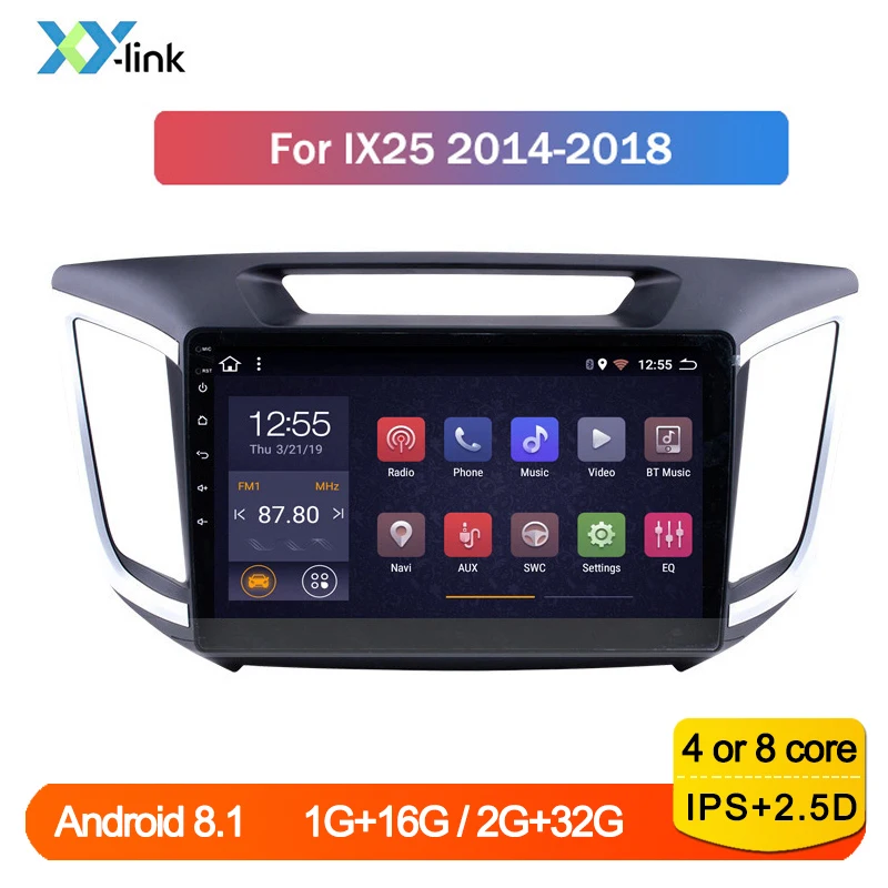 Автомагнитола на Android для Hyundai Creta IX25 2015-2018 10 дюймов мультимедийный видеоплеер с