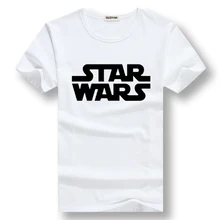 Модная футболка Мужская Уличная футболка с буквенным принтом «Звездные войны», с круглым вырезом, из хлопка, с коротким рукавом, в стиле хип-хоп, белая спортивная футболка для бега