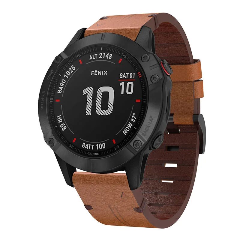 

For Garmin Forerunner 935/945 Easy fit leather strap for Garmin Fenix 5 6 Pro 5 Plus Quick Release band TPU watch protector case