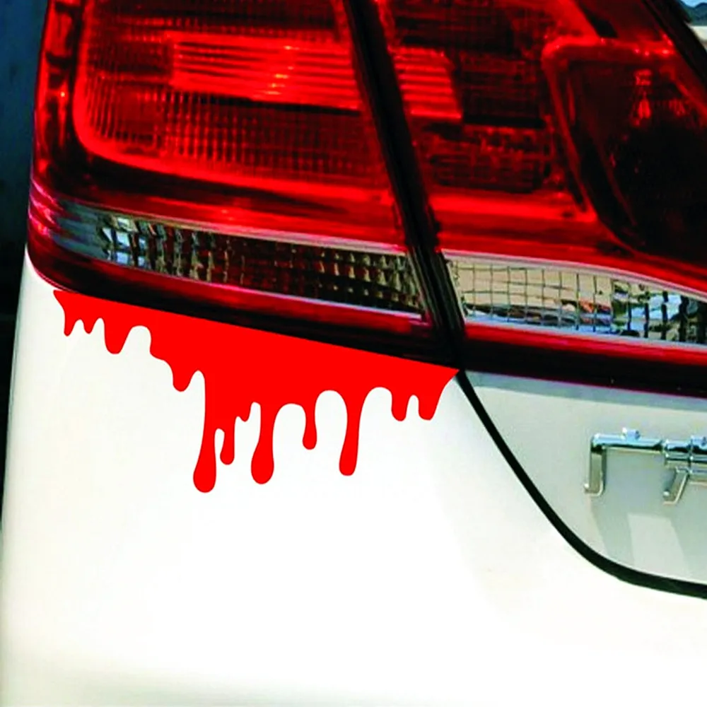 Car Red Blood Stickers Reflective Auto Cool Decals Light Bumper Body Sticker Covers Car-styling