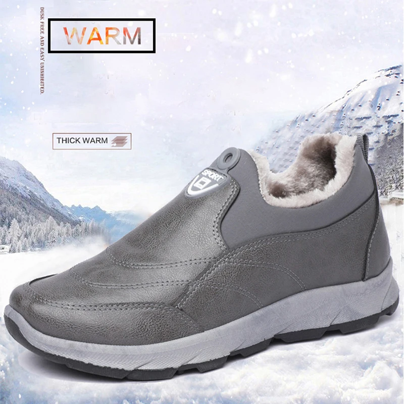 New Men Boots Winter Shoes Warm Snow Ankle Botas Hombre Outdoor Walking Mans Footwear Winter Boots Shoes Men 39 s sneakers