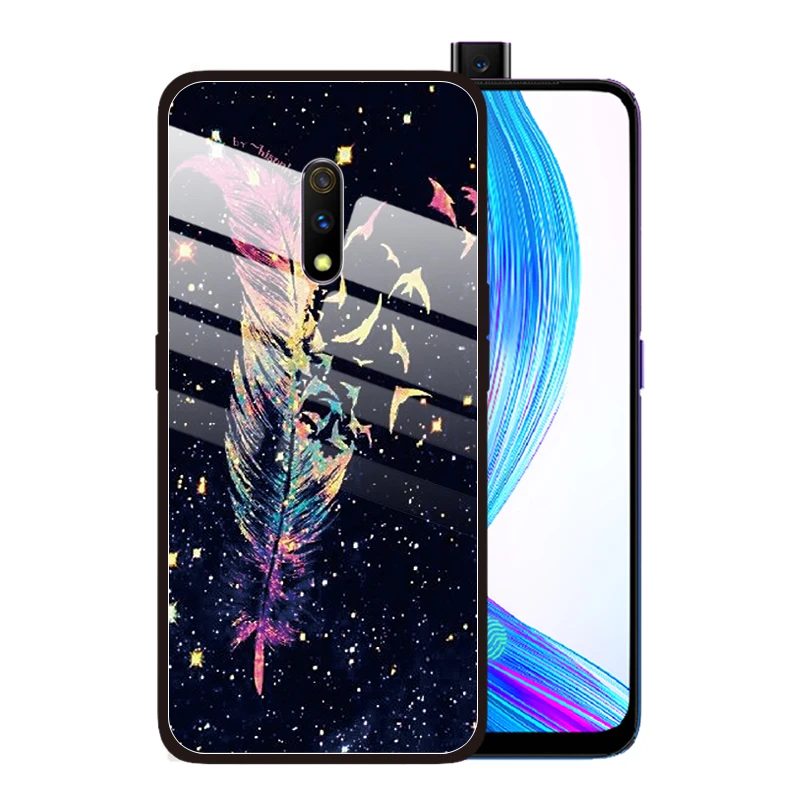 

Wind Bell Leaves Tempered Glass Case Case for OPPO Realme Q 5 Pro XT X2 X Lite 3 Pro F11 F7 F5 F9 Find X Cover