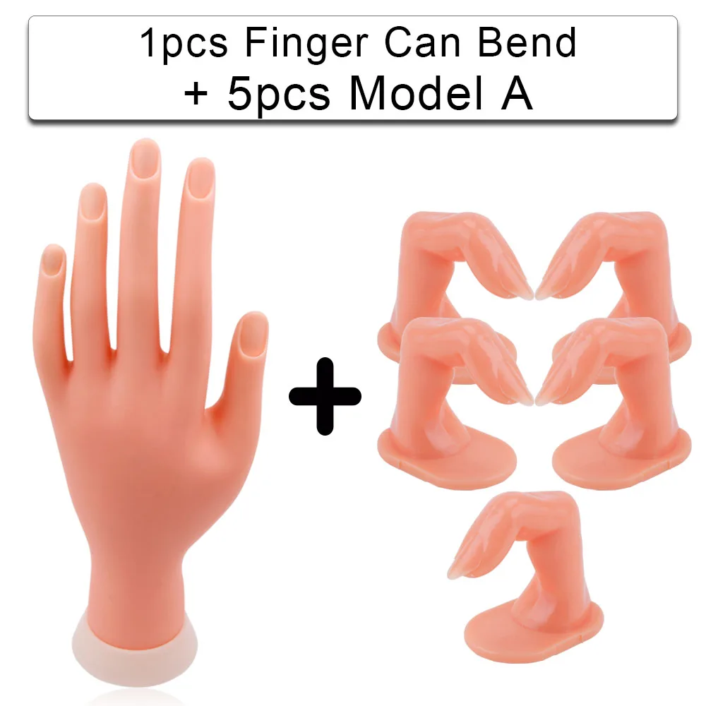 Маникюрная практика, накладные ногти для рук, модель, тренировка для пальцев, красота, накладные ногти, накладные руки, пластиковые гибкие инструменты Nagel - Цвет: 5pcs Set C