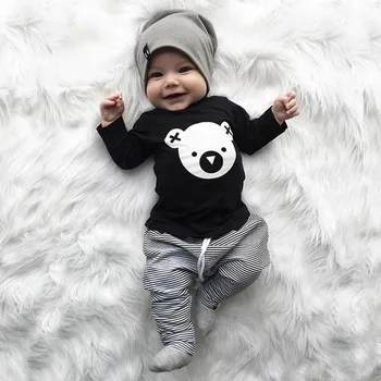 Newborn Baby Girls Boys Clothes Autumn Baby Sets Cartoon Koala T-Shirt + Striped Pants Outfits Infant Clothing 6 12 18 24 Months 1