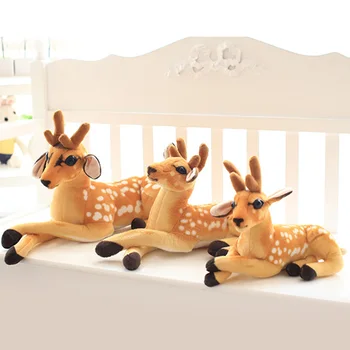 

30/40/50/60cm Stuffed Plush Animal Deer Toy Kids Doll Teaching Prop Toy Children's Birthday Gift Simulation Sika Deer Plush Toy