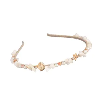 

1pc Hair Clasp Pearl Elegant Shell Delicate Baroque Sea Star Hair Hoop Headdress Headband for Festival Party Beach