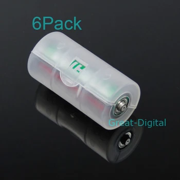 

6x AA to C Size Battery Converter Adaptor Adapter Case