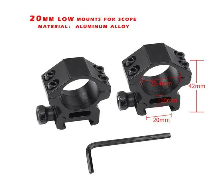 20mm low mounts Горячая zos3-9xgreenTactical прицел для пневматической винтовки снайперская охотничья Оптика прицел красный лазер для стрельбы на открытом воздухе - Цвет: 20mm low mounts