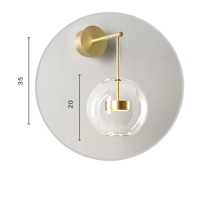 Светодиодный Nordic железа Стекло белый пузырь дизайнерский светодиодный светильник. Подвесной светильник для фойе - Цвет корпуса: wall lamp 10w
