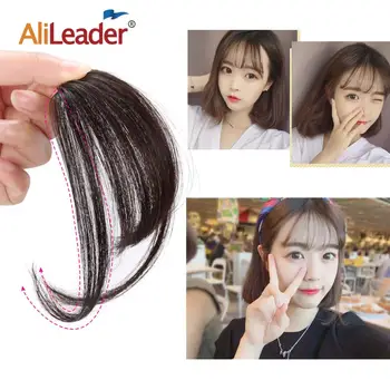 

Alileader Cheap Air Bangs Blunt Bang Hairpiece Neat Front False Fringe Thin 100% Real Human Hair Bangs Clip In Hairpiece Fringe