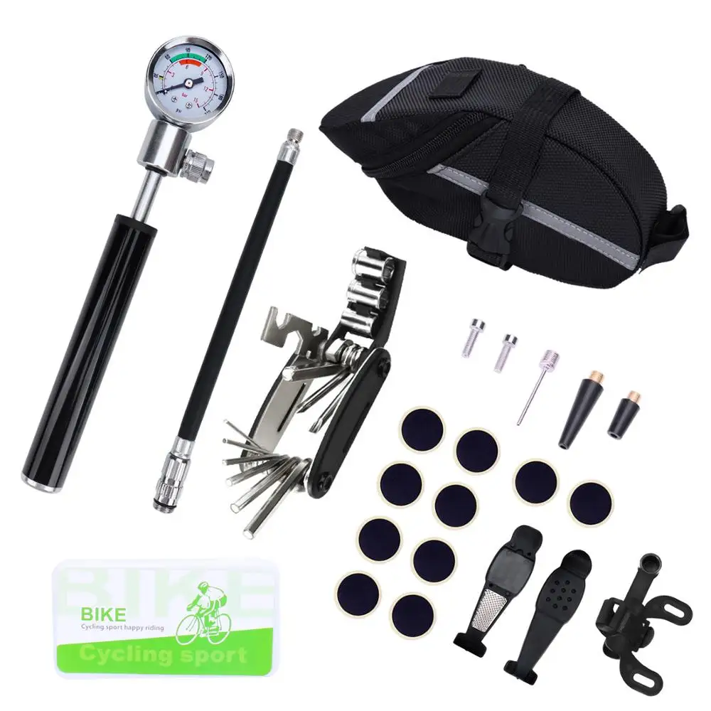 

2020 Portable Mountain Bike Repair Tools Kit Bike Tool Set for Cyclist Bicycle Tool Kit for Multi-Purpose Emergency Tire Repair