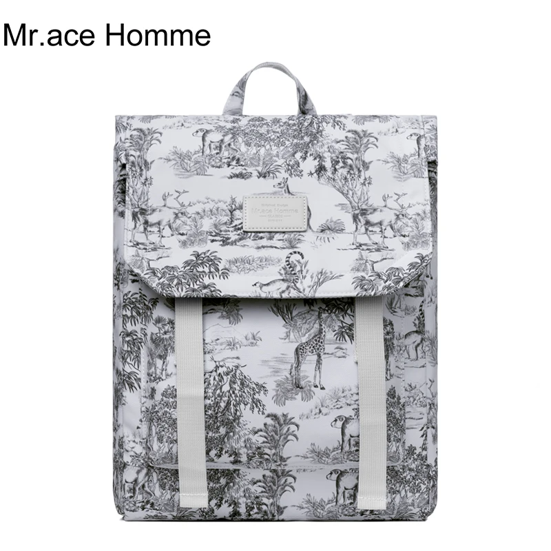 Mr. Ace Homme серый Рюкзак с цветочным принтом Женский школьный рюкзак для ноутбука